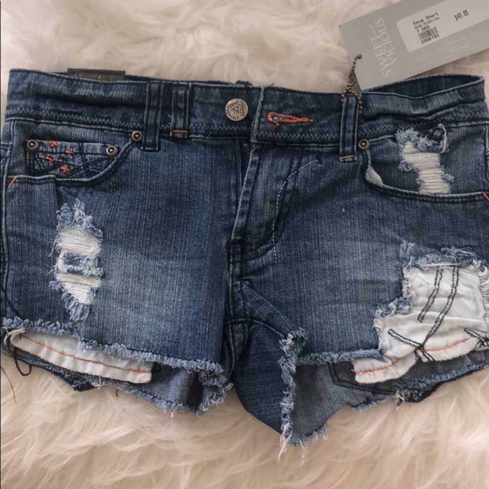 Denim cut off shorts